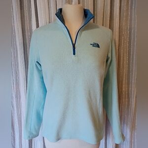 The North Face Blue Turquoise Pullover Athletic Sweater Athleisure Top Shirt Med